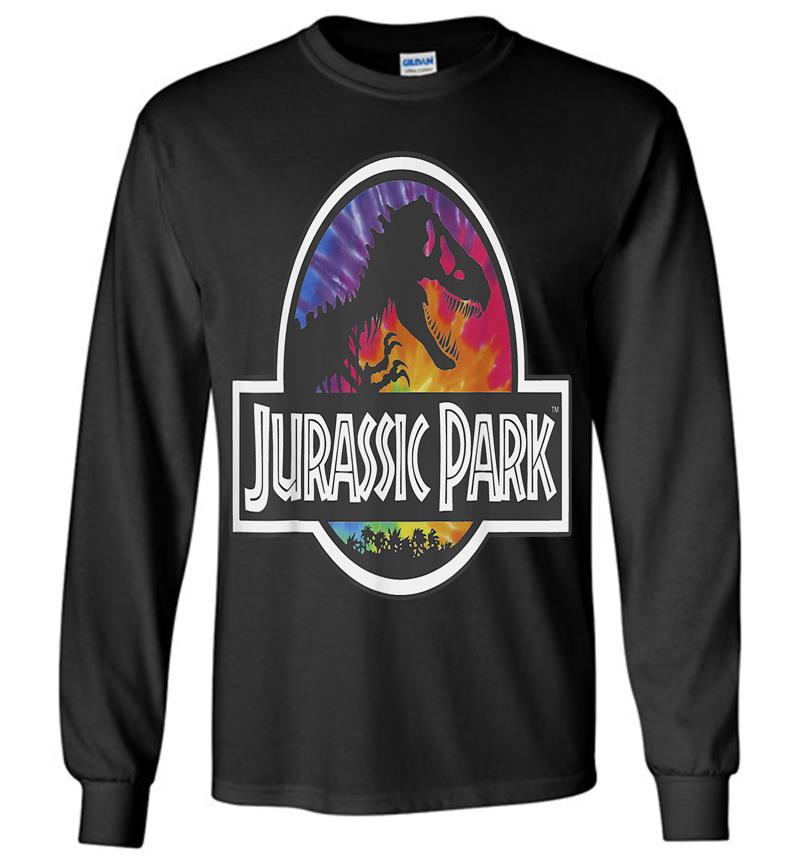 Jurassic Park Classic Logo Tie Dye Graphic Long Sleeve T-shirt