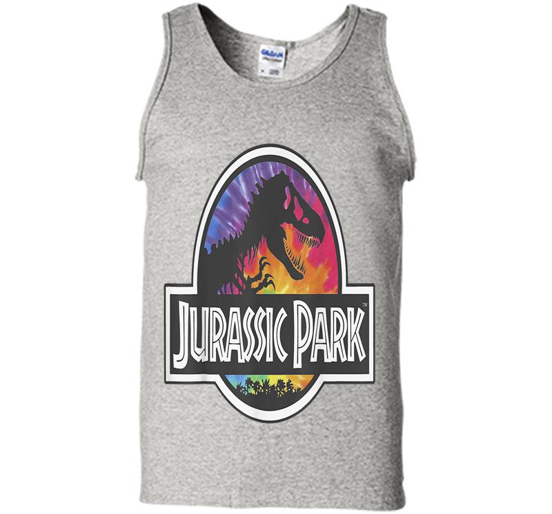 Jurassic Park Classic Logo Tie Dye Graphic Mens Tank Top