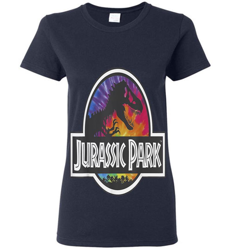 Inktee Store - Jurassic Park Classic Logo Tie Dye Graphic Womens T-Shirt Image