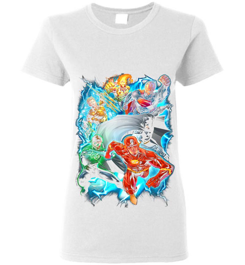 Inktee Store - Justice League Electric Team Womens T-Shirt Image