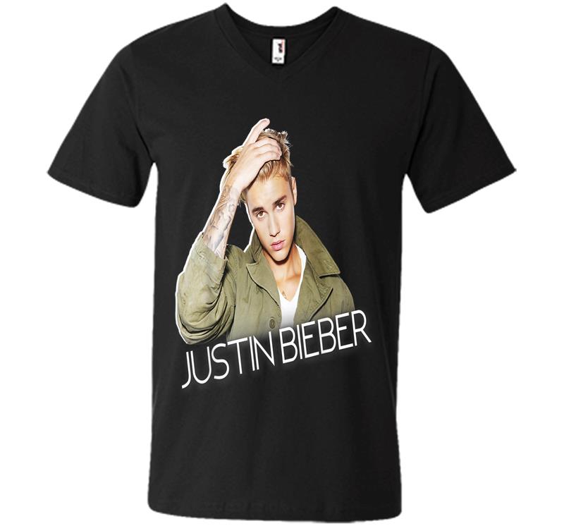 Justin Bieber Official Cut Out Jacket V-neck T-shirt