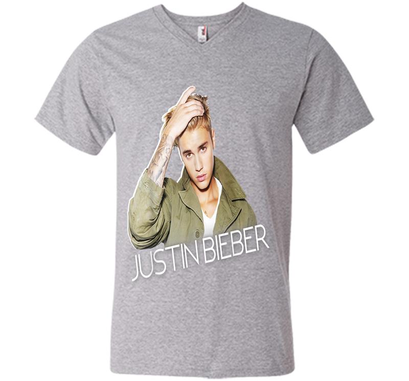 Inktee Store - Justin Bieber Official Cut Out Jacket V-Neck T-Shirt Image