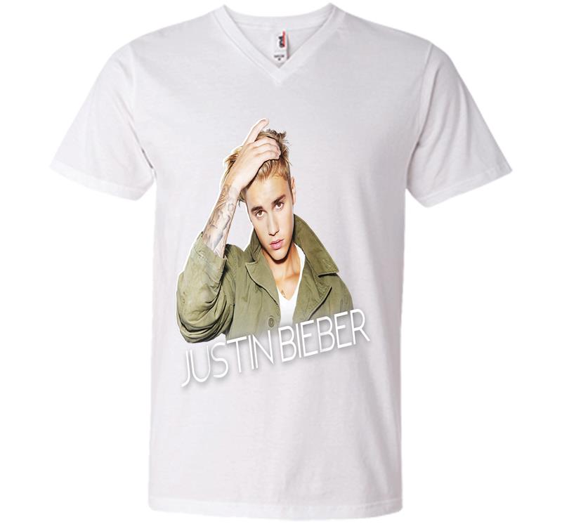 Inktee Store - Justin Bieber Official Cut Out Jacket V-Neck T-Shirt Image