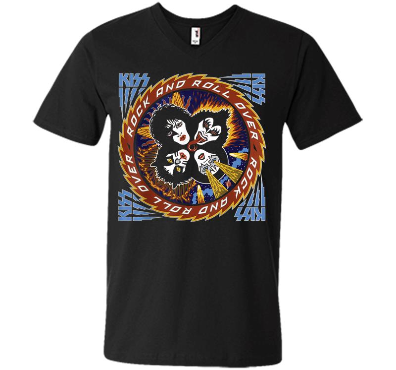 KISS Rock And Roll Over 40 V-neck T-shirt