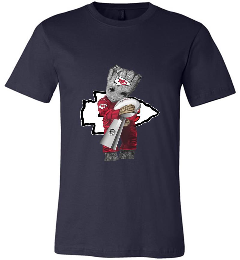 Inktee Store - Kansas City Chiefs Baby Groot Hug Nfl Cup Premium T-Shirt Image