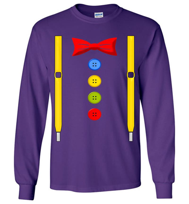 Inktee Store - Karneval Kostm Clown Faschingskostm Mit Hosentrger Fliege Long Sleeve T-Shirt Image