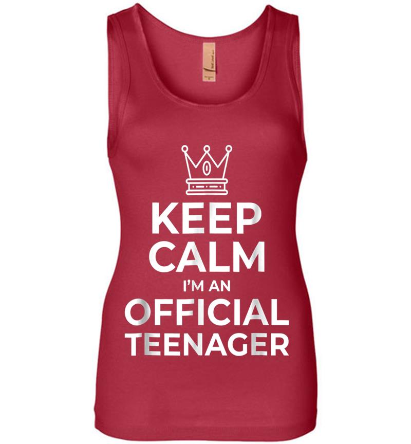Inktee Store - Keep Calm Birthday Official Nager 13Th Funny Boy Womens Jersey Tank Top Image