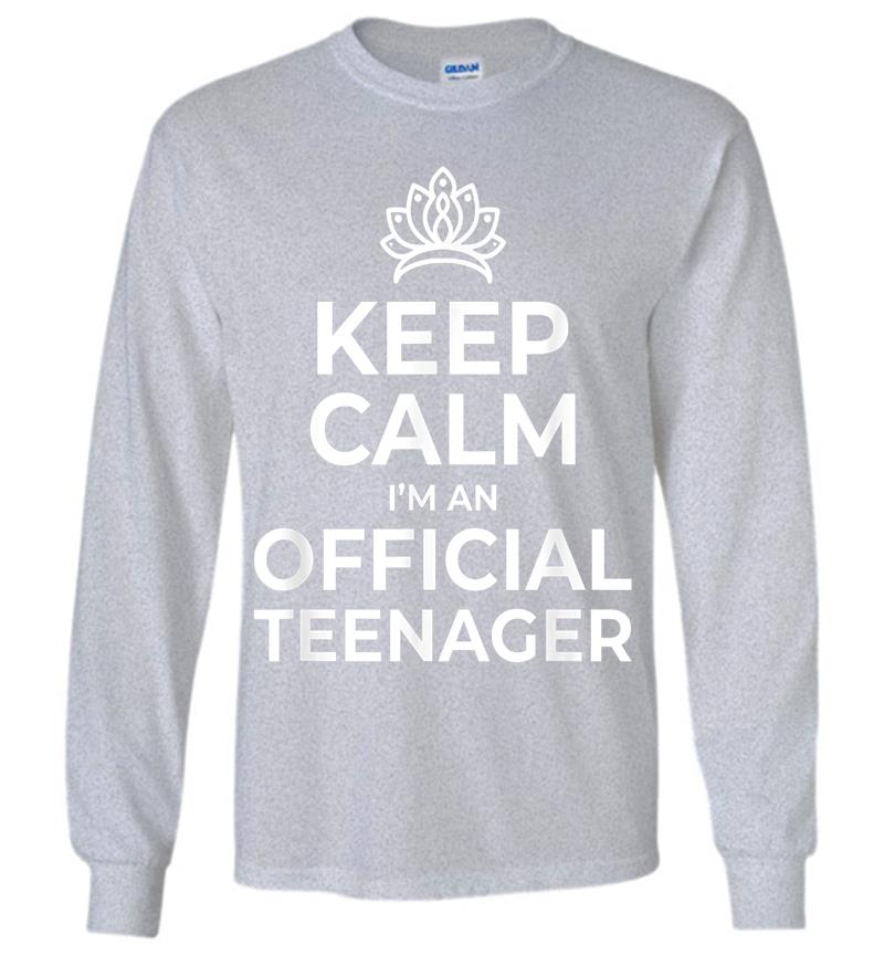 Inktee Store - Keep Calm Birthday Official Nager 13Th Funny Girl Long Sleeve T-Shirt Image