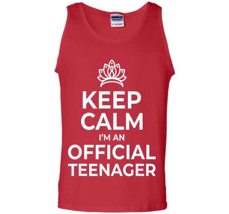 Inktee Store - Keep Calm Birthday Official Nager 13Th Funny Girl Mens Tank Top Image