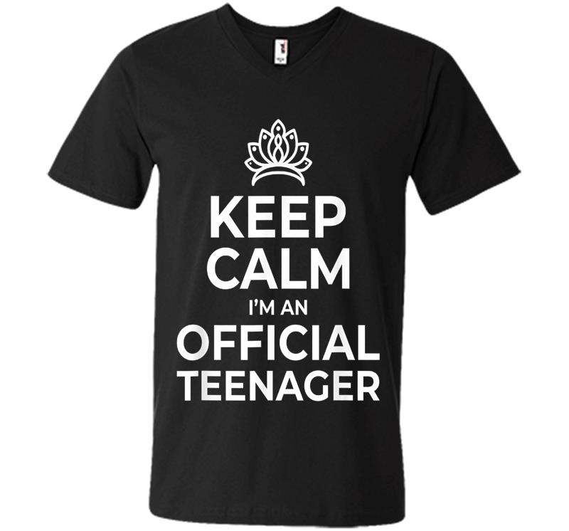 Keep Calm Birthday Official Nager 13th Funny Girl V-neck T-shirt
