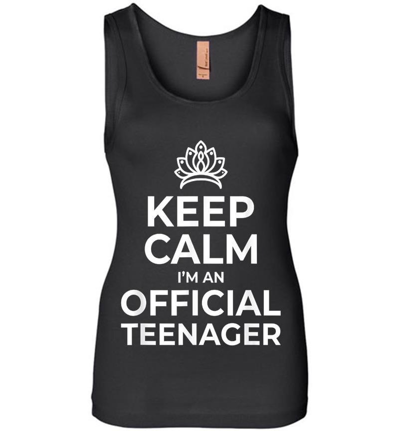 Keep Calm Birthday Official Nager 13th Funny Girl Womens Jersey Tank Top