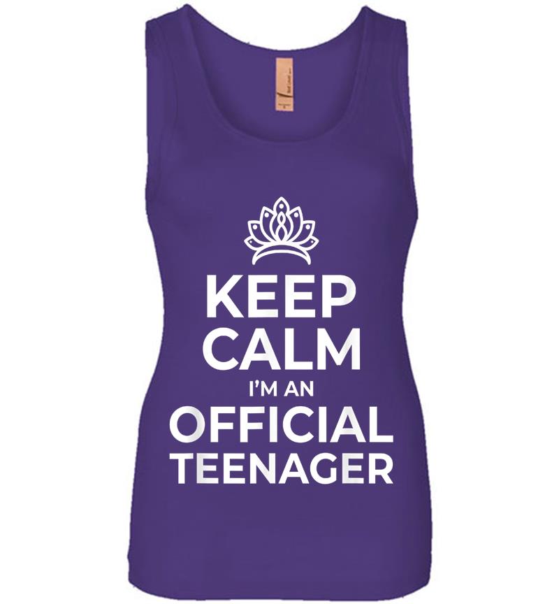 Inktee Store - Keep Calm Birthday Official Nager 13Th Funny Girl Womens Jersey Tank Top Image