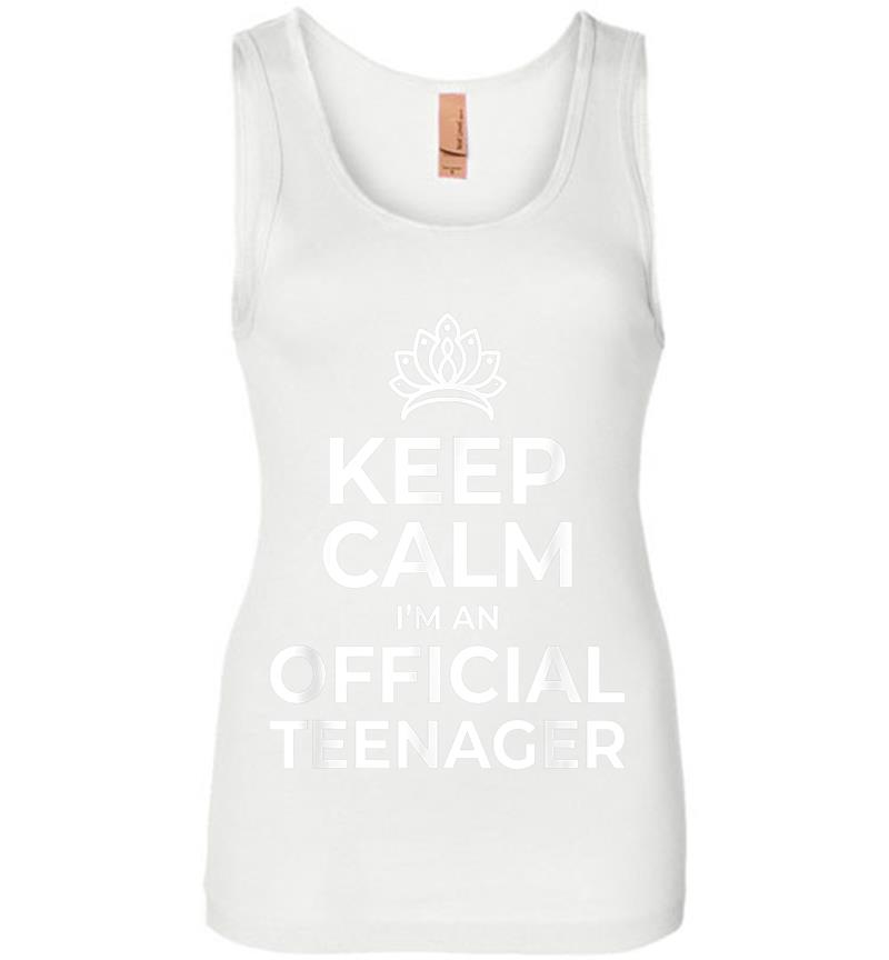 Inktee Store - Keep Calm Birthday Official Nager 13Th Funny Girl Womens Jersey Tank Top Image