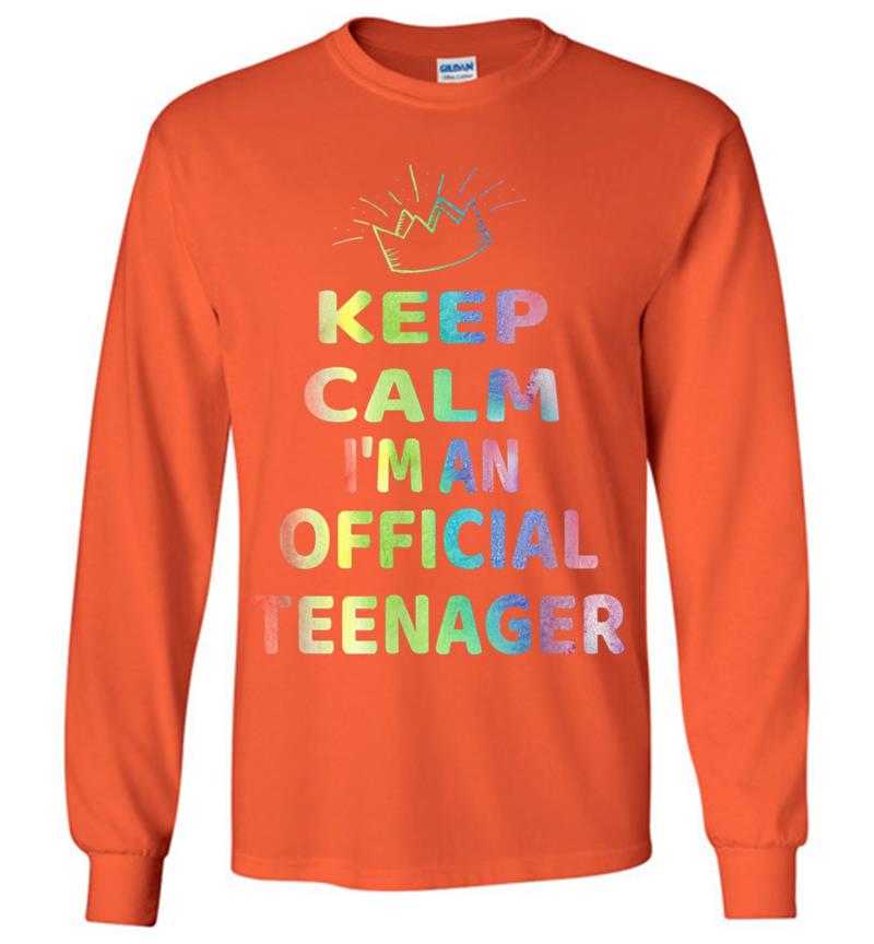 Inktee Store - Keep Calm Birthday Official Nager Design 13Th Funny Girl Long Sleeve T-Shirt Image