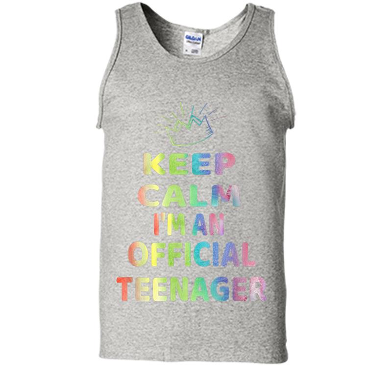 Keep Calm Birthday Official Nager Design 13Th Funny Girl Mens Tank Top