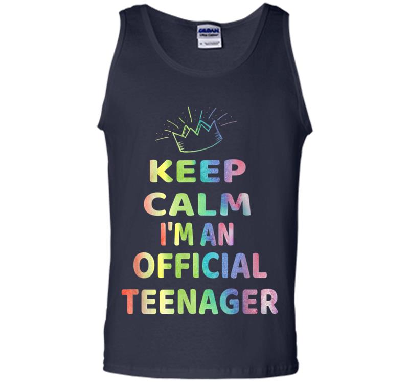 Inktee Store - Keep Calm Birthday Official Nager Design 13Th Funny Girl Mens Tank Top Image