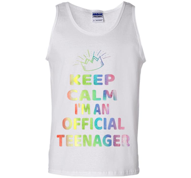 Inktee Store - Keep Calm Birthday Official Nager Design 13Th Funny Girl Mens Tank Top Image