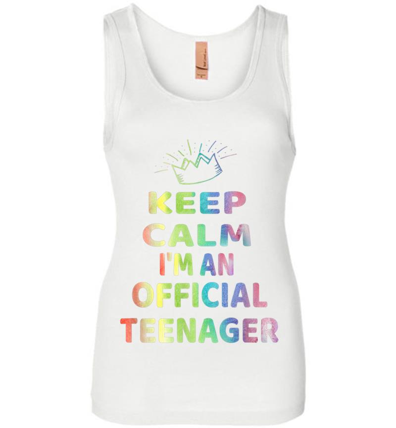 Inktee Store - Keep Calm Birthday Official Nager Design 13Th Funny Girl Womens Jersey Tank Top Image