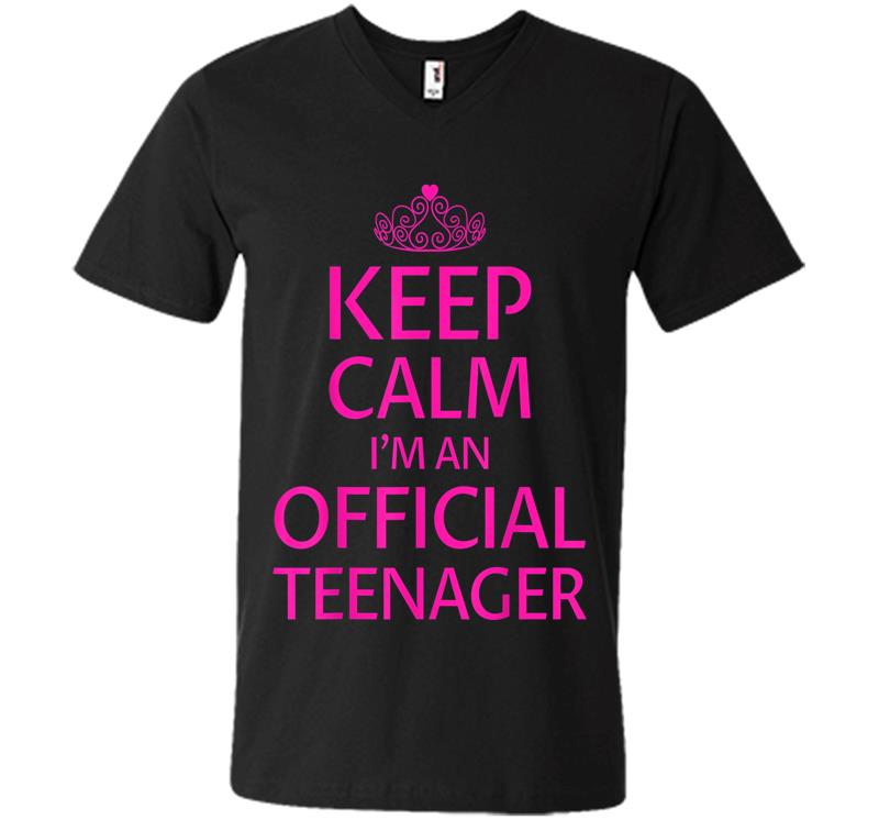 Keep Calm I'm An Official Nager Girls 13th Birthday V-neck T-shirt