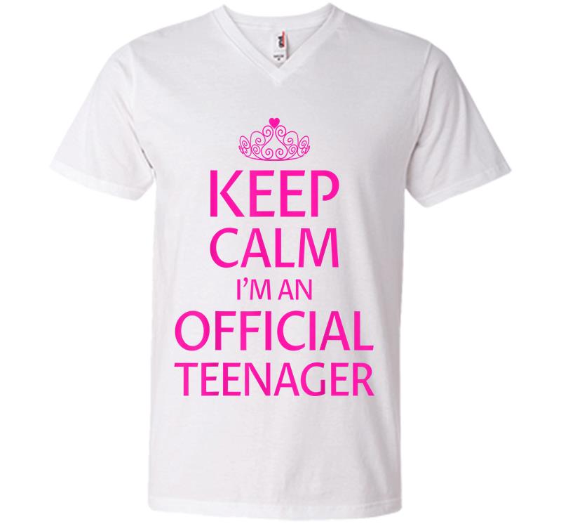 Inktee Store - Keep Calm I'M An Official Nager Girls 13Th Birthday V-Neck T-Shirt Image