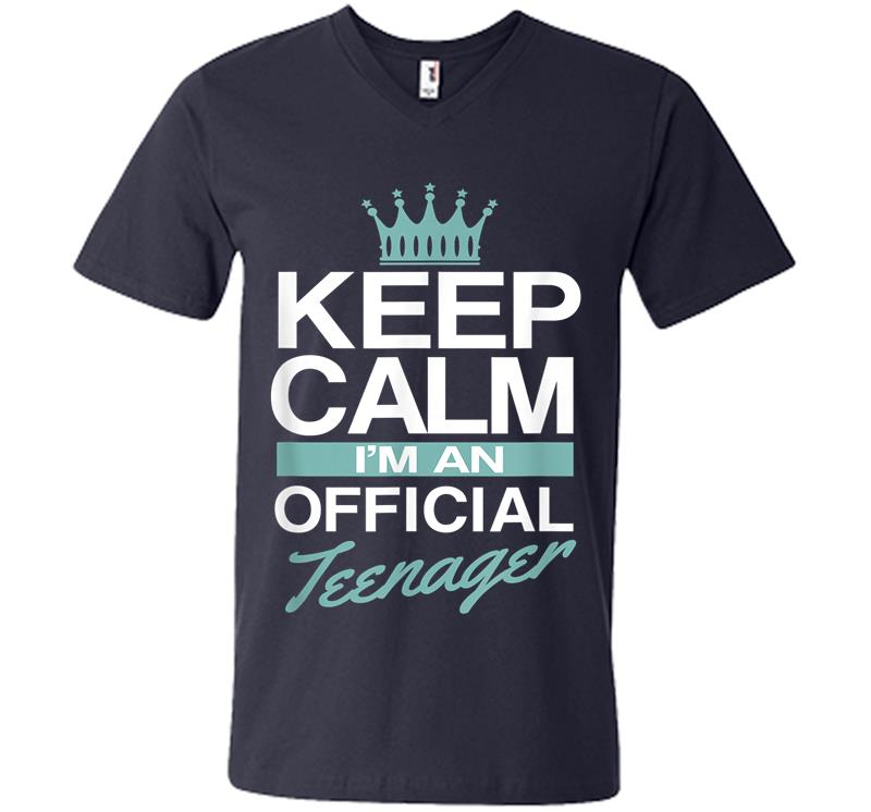 Inktee Store - Keep Calm I'M Official Nager Funny Girl V-Neck T-Shirt Image