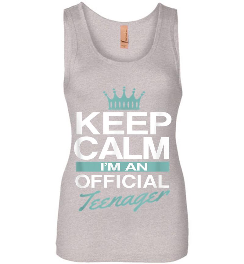 Inktee Store - Keep Calm I'M Official Nager Funny Girl Womens Jersey Tank Top Image