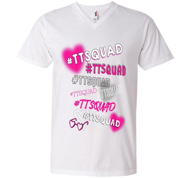 Inktee Store - Kids Tiana Official #Ttsquad For Kids (White) V-Neck T-Shirt Image
