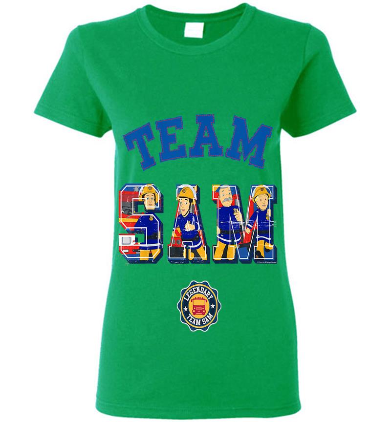 Inktee Store - Kinder Feuerwehrmann Sam Team Sam Viele Grenfarben Womens T-Shirt Image