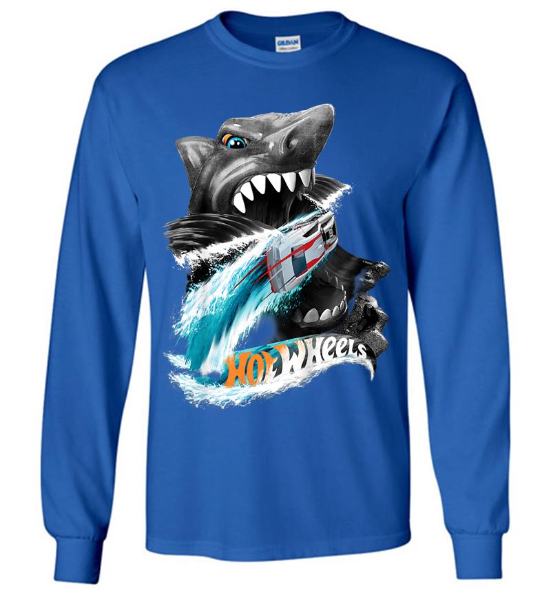 Inktee Store - Kinder Hot Wheels Jungs Shark Viele Grenfarben Long Sleeve T-Shirt Image