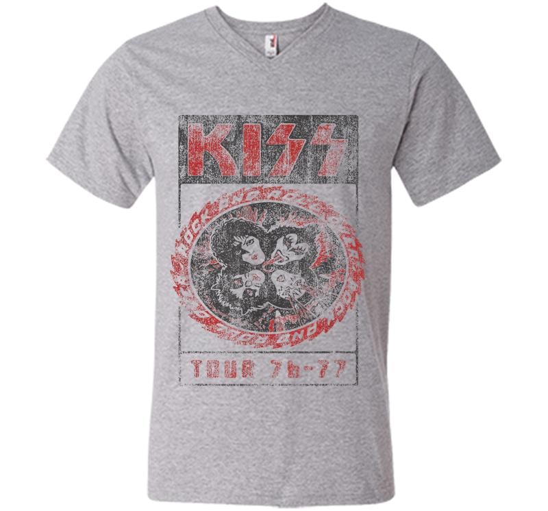 Inktee Store - Kiss - Rock And Roll Over V-Neck T-Shirt Image