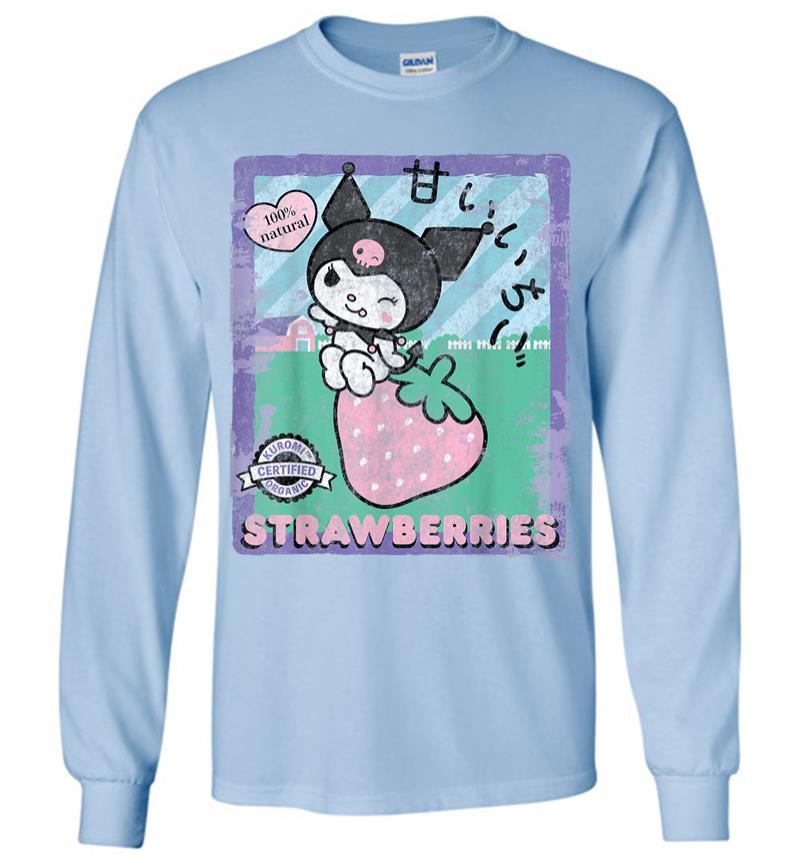 Inktee Store - Kuromi Strawberry Picking Strawberries Farm Long Sleeve T-Shirt Image
