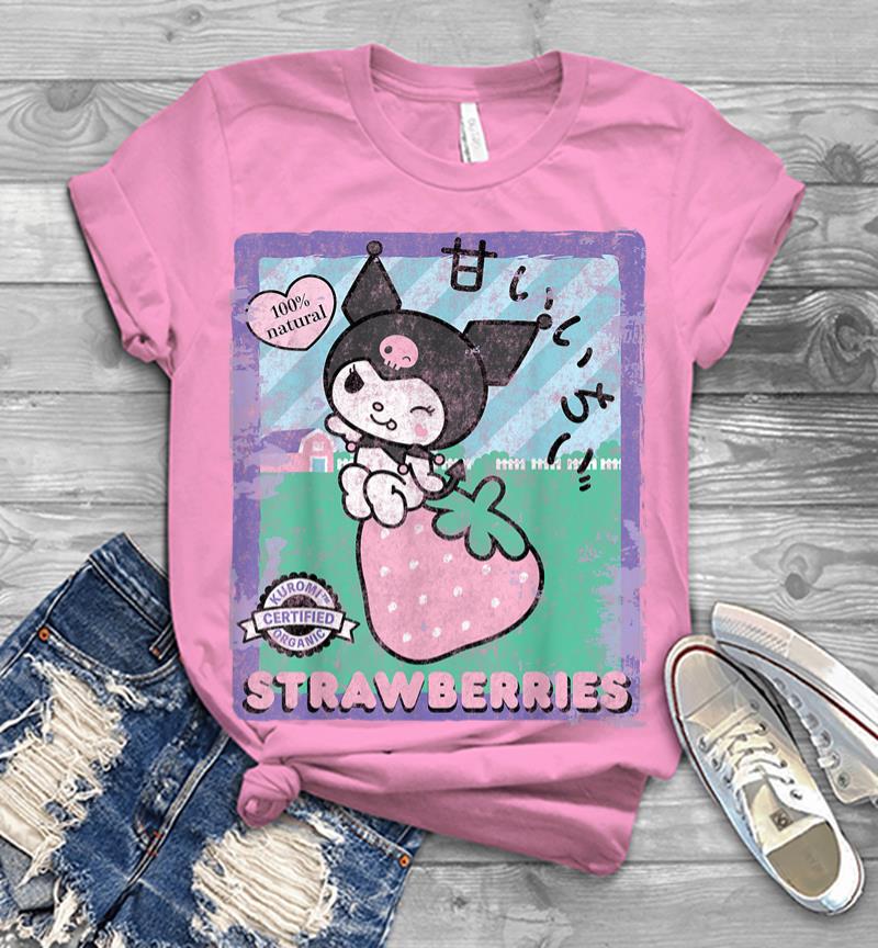 Inktee Store - Kuromi Strawberry Picking Strawberries Farm Men T-Shirt Image