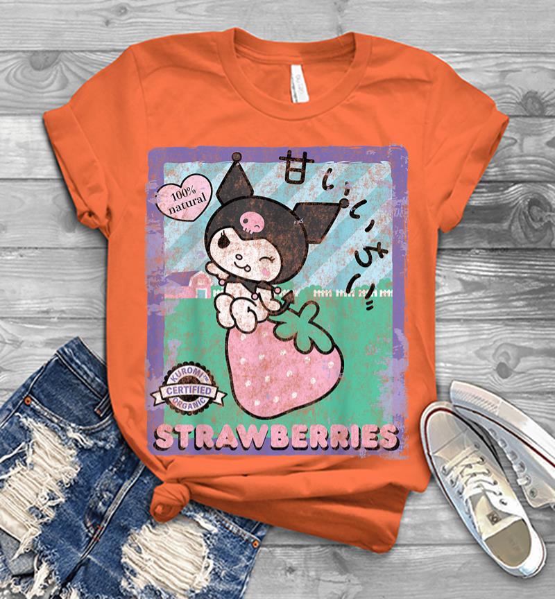 Inktee Store - Kuromi Strawberry Picking Strawberries Farm Men T-Shirt Image