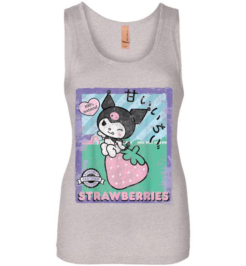 Inktee Store - Kuromi Strawberry Picking Strawberries Farm Women Jersey Tank Top Image