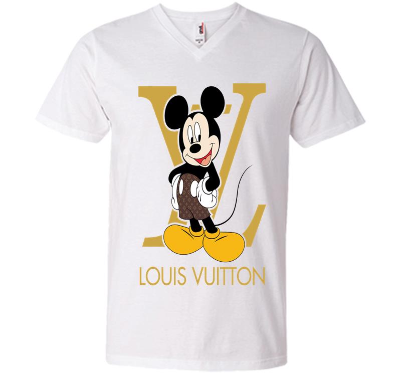 Inktee Store - Lv Mickey Mouse V-Neck T-Shirt Image