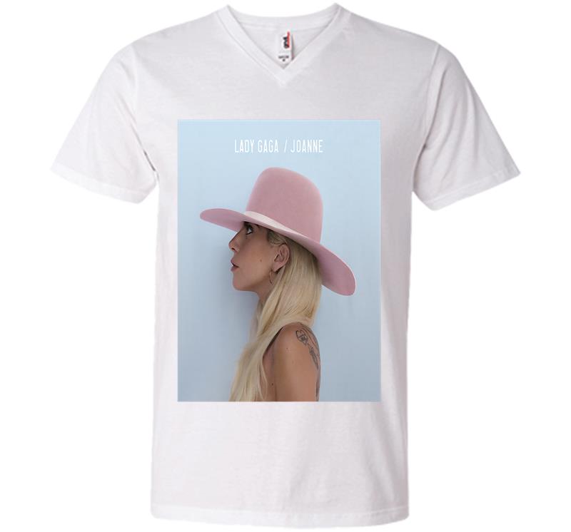 Inktee Store - Lady Gaga Official Joanne Album Art Premium V-Neck T-Shirt Image
