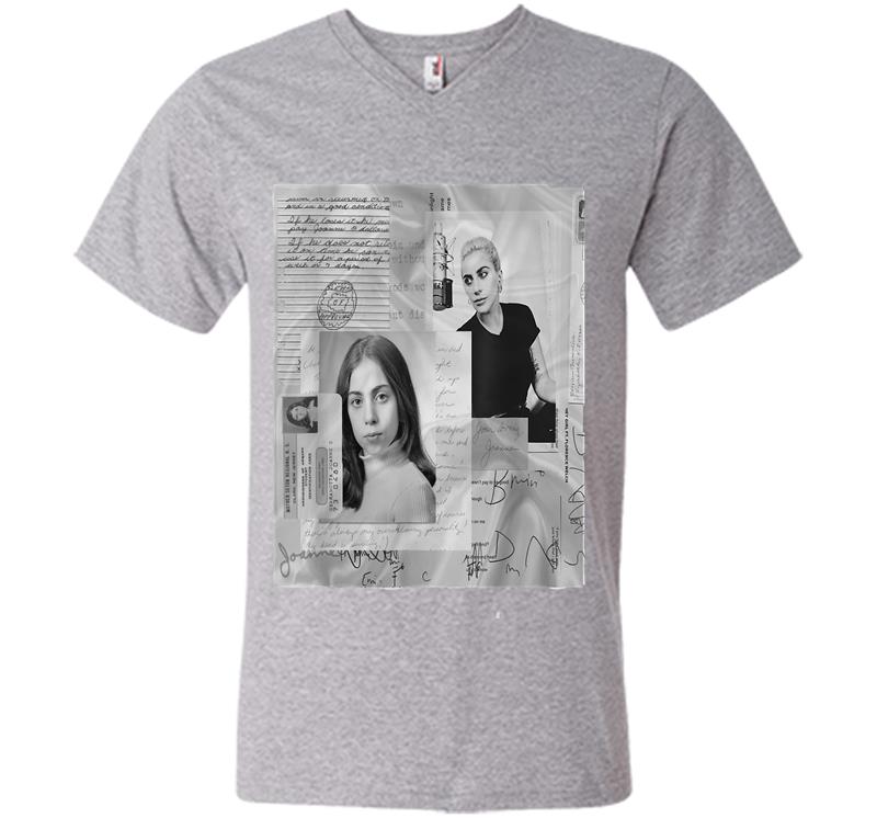 Inktee Store - Lady Gaga Official Joanne White Photo V-Neck T-Shirt Image