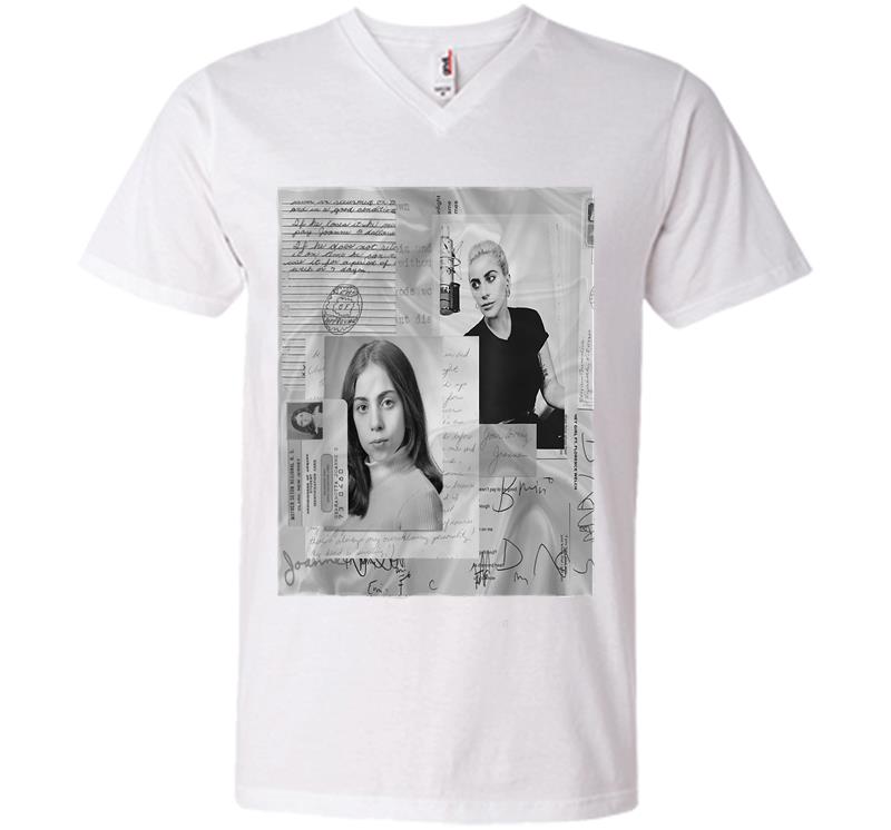 Inktee Store - Lady Gaga Official Joanne White Photo V-Neck T-Shirt Image