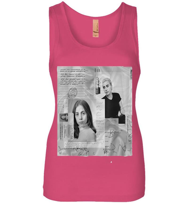 Inktee Store - Lady Gaga Official Joanne White Photo Womens Jersey Tank Top Image