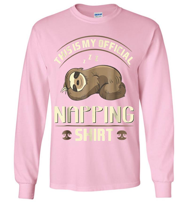 Inktee Store - Lazy Baby Sloth Official Napping Long Sleeve T-Shirt Image