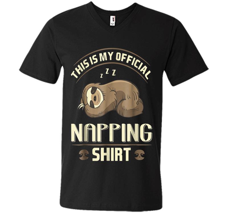 Lazy Baby Sloth Official Napping V-neck T-shirt