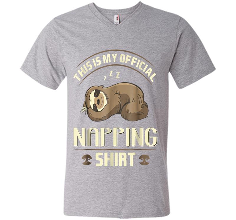 Inktee Store - Lazy Baby Sloth Official Napping V-Neck T-Shirt Image
