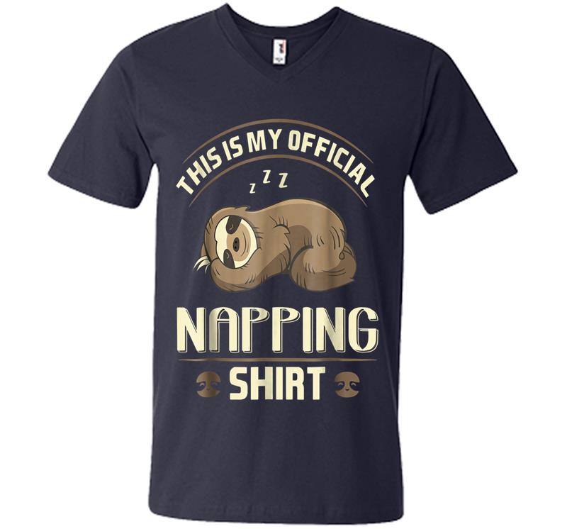 Inktee Store - Lazy Baby Sloth Official Napping V-Neck T-Shirt Image