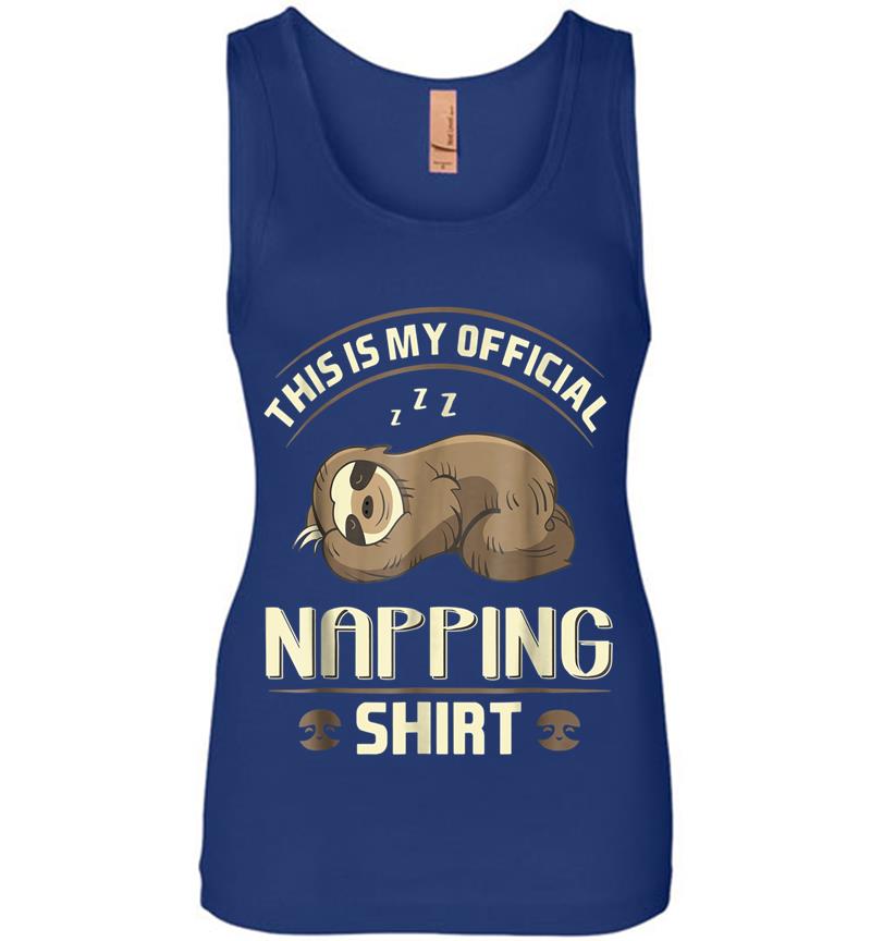 Inktee Store - Lazy Baby Sloth Official Napping Womens Jersey Tank Top Image