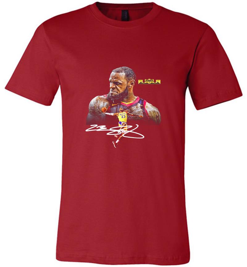 Inktee Store - Lebron James Los Angeles Lakers Signature Premium T-Shirt Image
