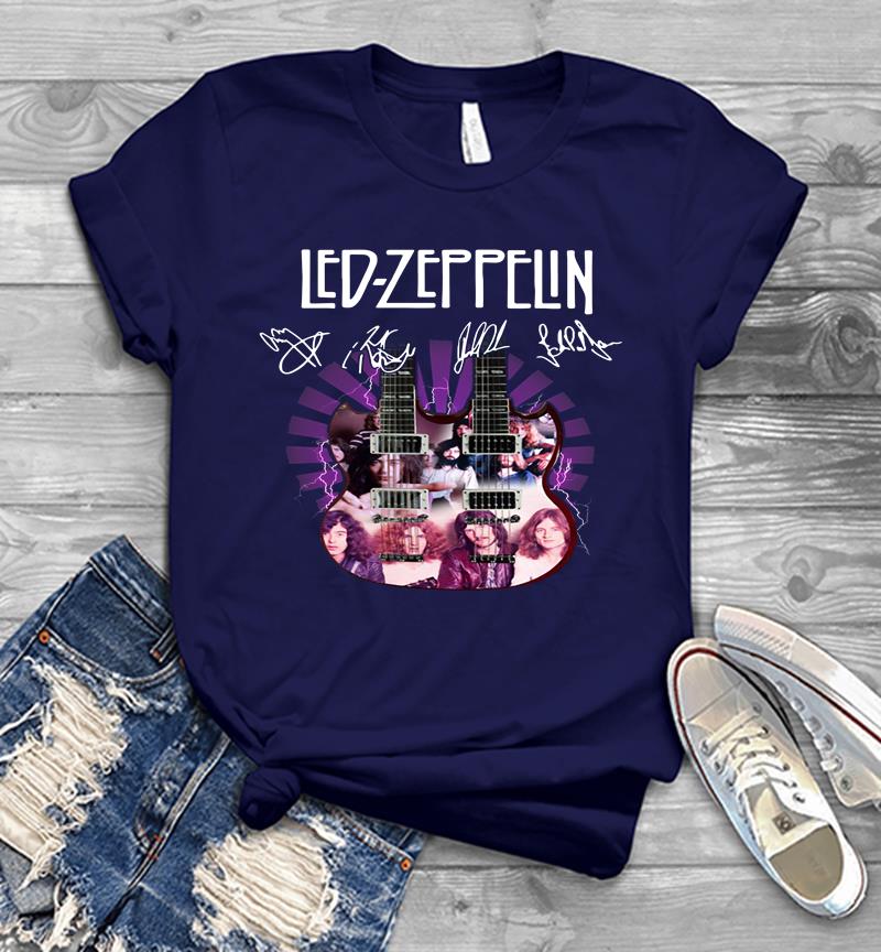 Inktee Store - Led Zeppelin Band Double Guitar Signature Mens T-Shirt Image