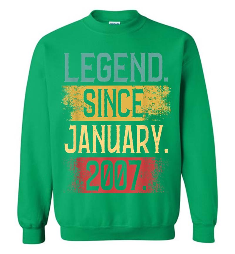 Inktee Store - Legend Since January 2007 13Th Birthday Boys S Sweatshirt Image