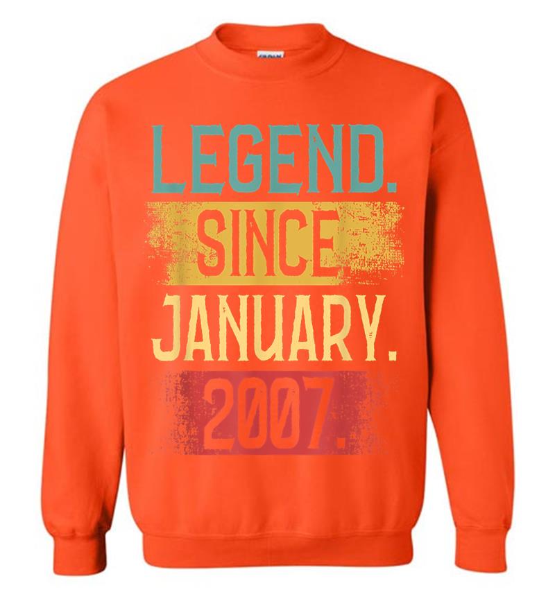 Inktee Store - Legend Since January 2007 13Th Birthday Boys S Sweatshirt Image