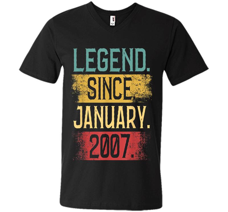 Legend Since January 2007 13th Birthday Boys S V-neck T-shirt