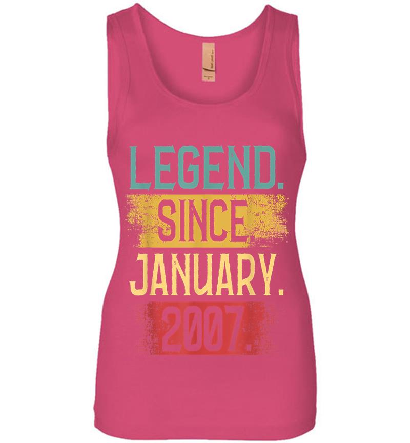Inktee Store - Legend Since January 2007 13Th Birthday Boys S Womens Jersey Tank Top Image